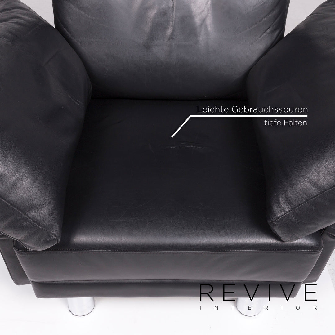 Brühl & Sippold Leder Sessel Schwarz Funktion #11948