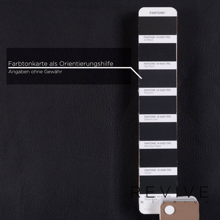 Brühl & Sippold Leather Sofa Set Black Corner Sofa Stool #11921