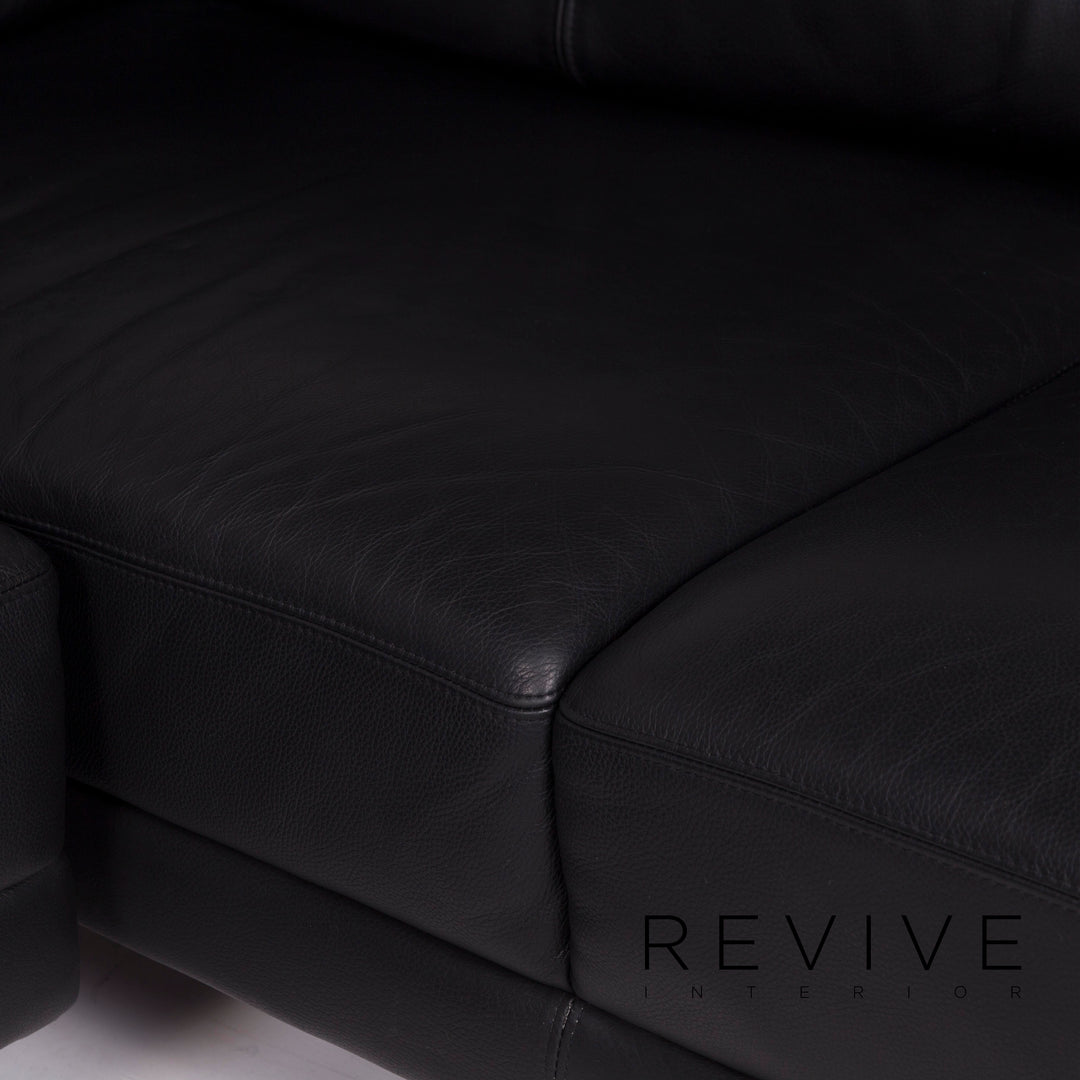 Brühl & Sippold Leder Sofa Schwarz Ecksofa #11739