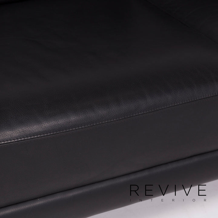 Brühl & Sippold Leder Sofa Schwarz Ecksofa #11739