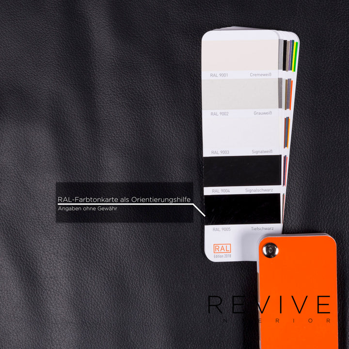 Brühl & Sippold Mosspink Leder Sofa inkl. Hocker Schwarz Pink Dreisitzer Kati Meyer-Brühl Couch #10895