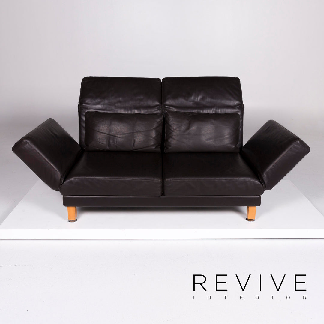 Brühl & Sippold Moule designer leather sofa brown two-seater including function #10354
