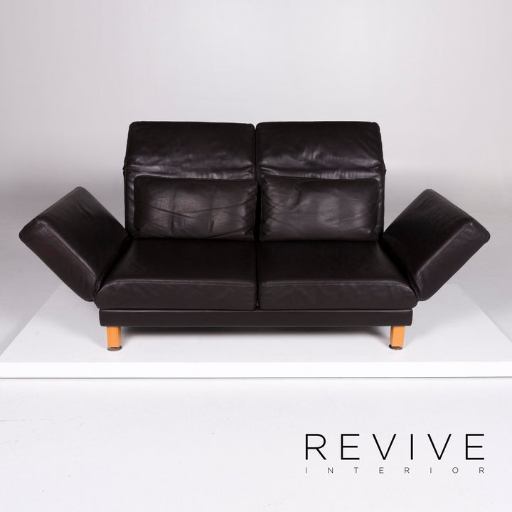 Brühl & Sippold Moule designer leather sofa brown two-seater including function #10354