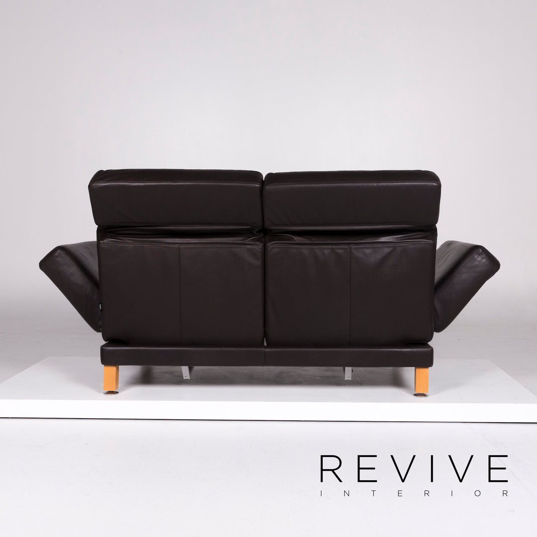 Brühl & Sippold Moule designer leather sofa brown two-seater including function #10354