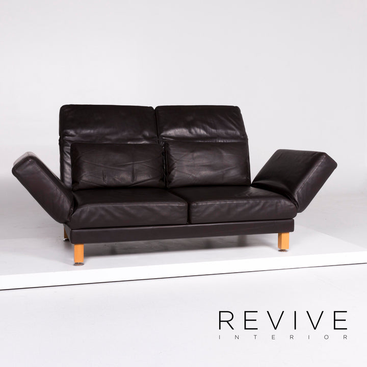 Brühl & Sippold Moule designer leather sofa brown two-seater including function #10354