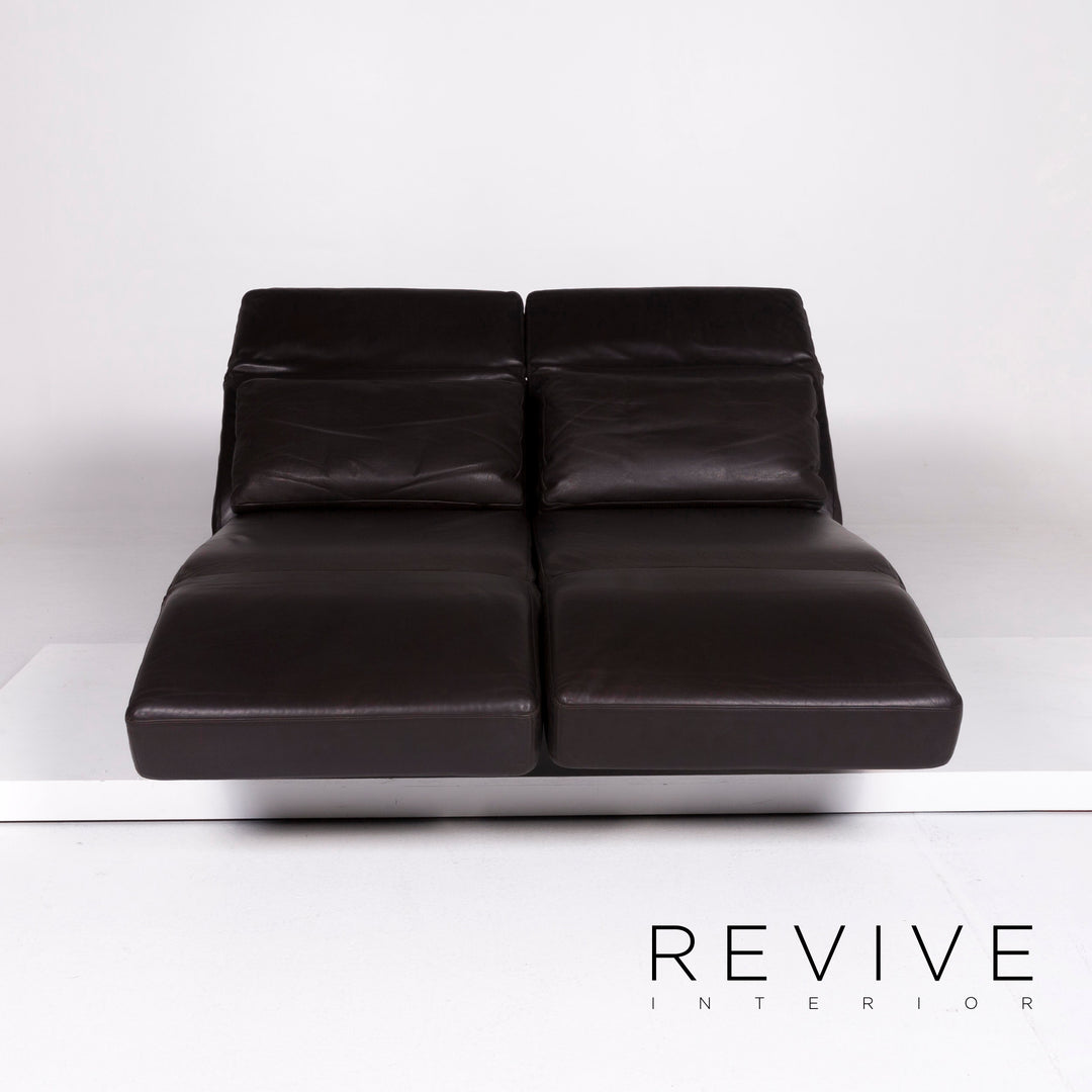 Brühl & Sippold Moule designer leather sofa brown two-seater including function #10354