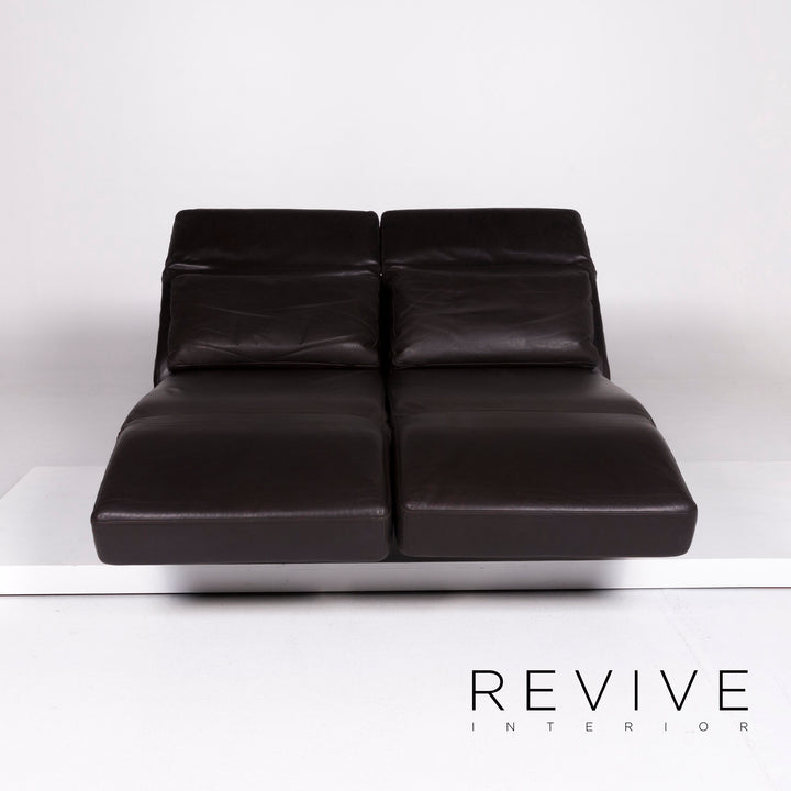 Brühl & Sippold Moule designer leather sofa brown two-seater including function #10354