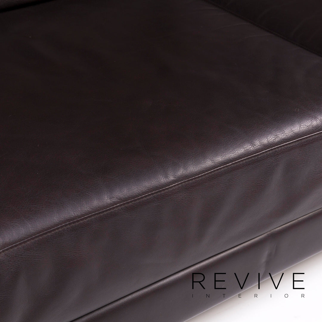 Brühl & Sippold Moule designer leather sofa brown two-seater including function #10354