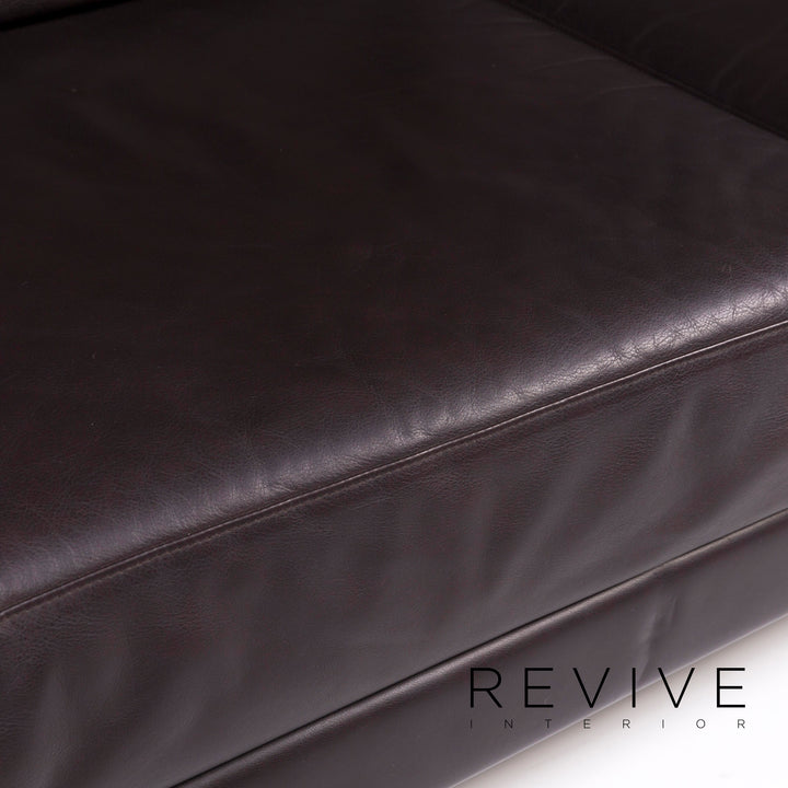 Brühl & Sippold Moule designer leather sofa brown two-seater including function #10354