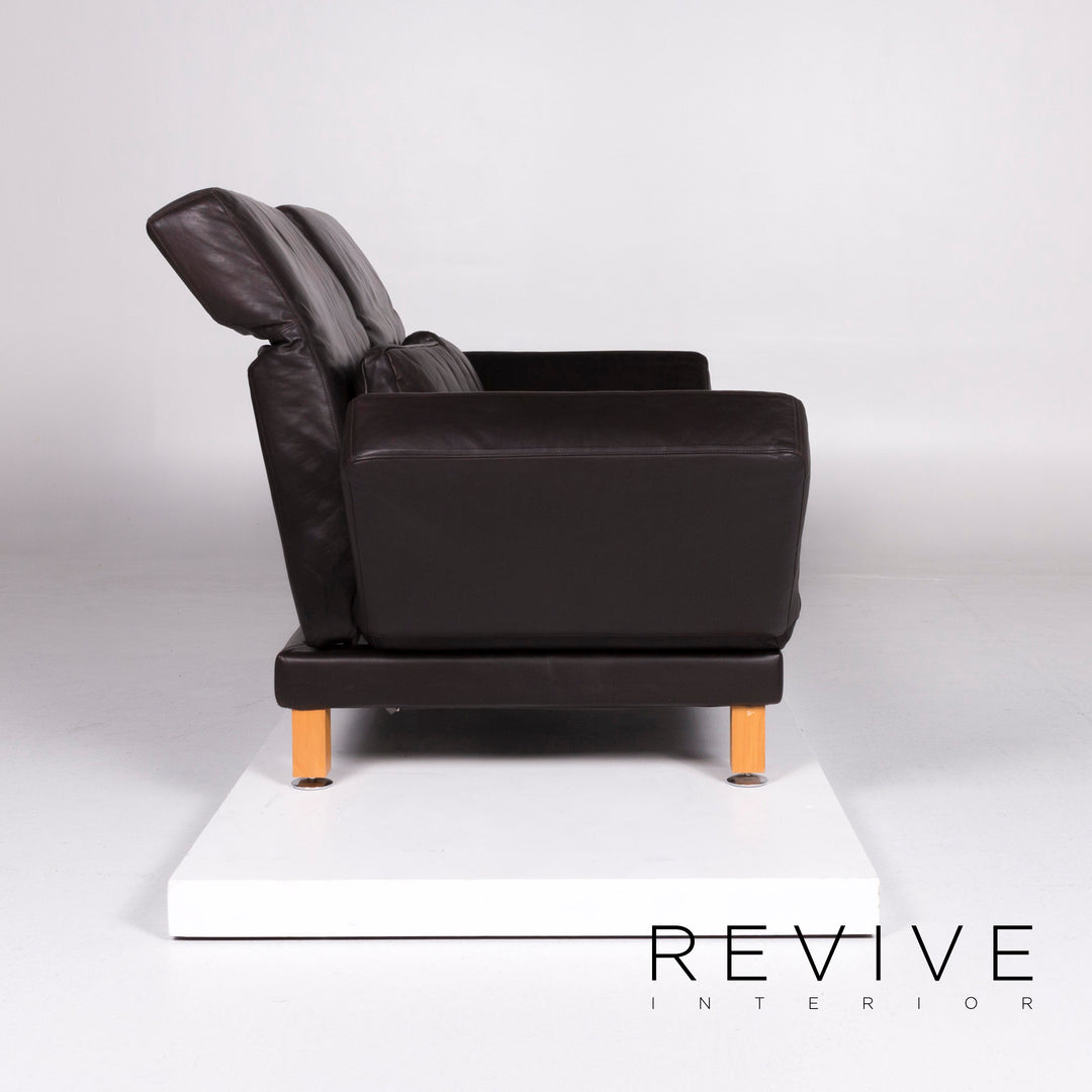 Brühl & Sippold Moule designer leather sofa brown two-seater including function #10354