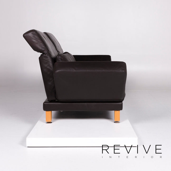 Brühl & Sippold Moule designer leather sofa brown two-seater including function #10354