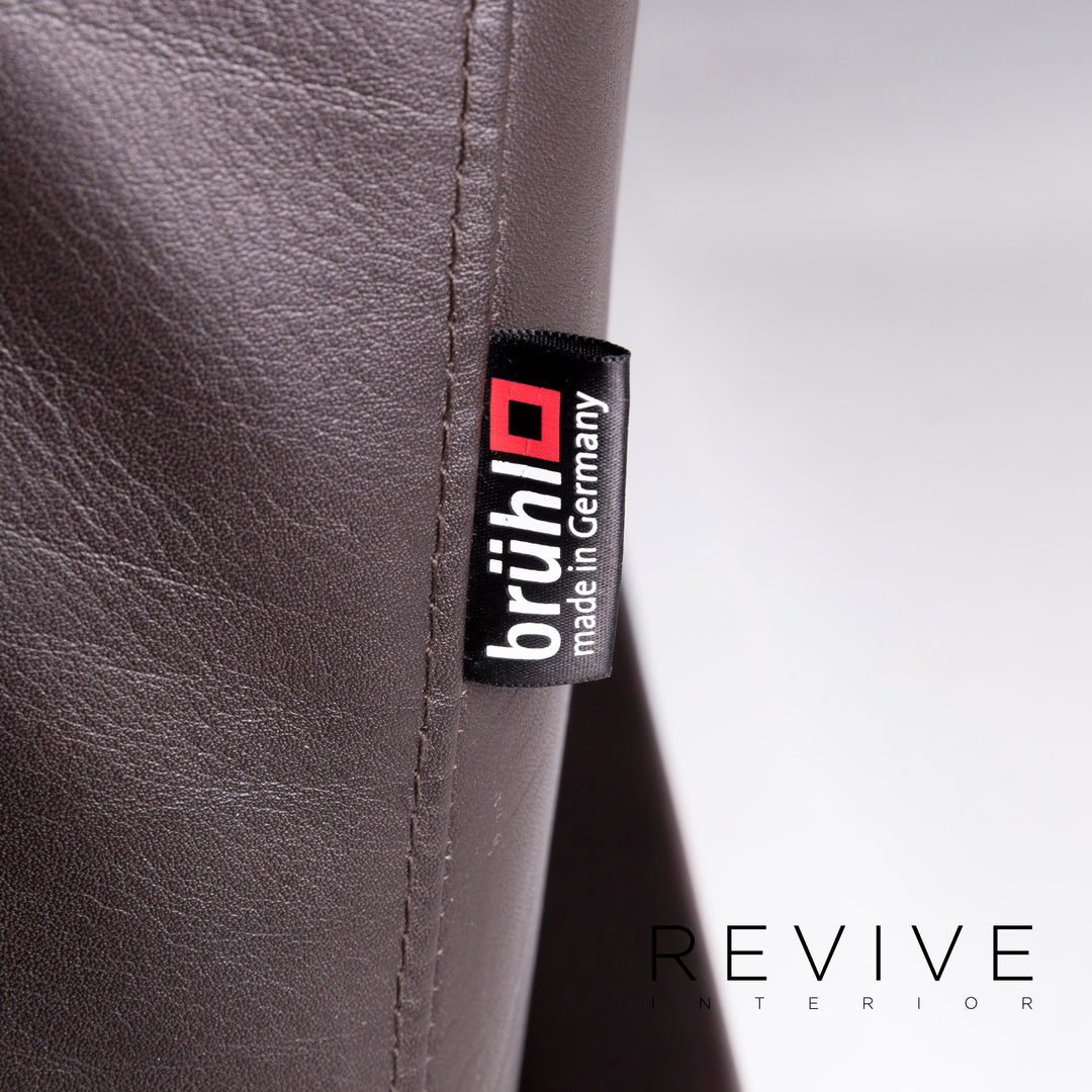 Brühl & Sippold Moule designer leather sofa brown two-seater including function #10354