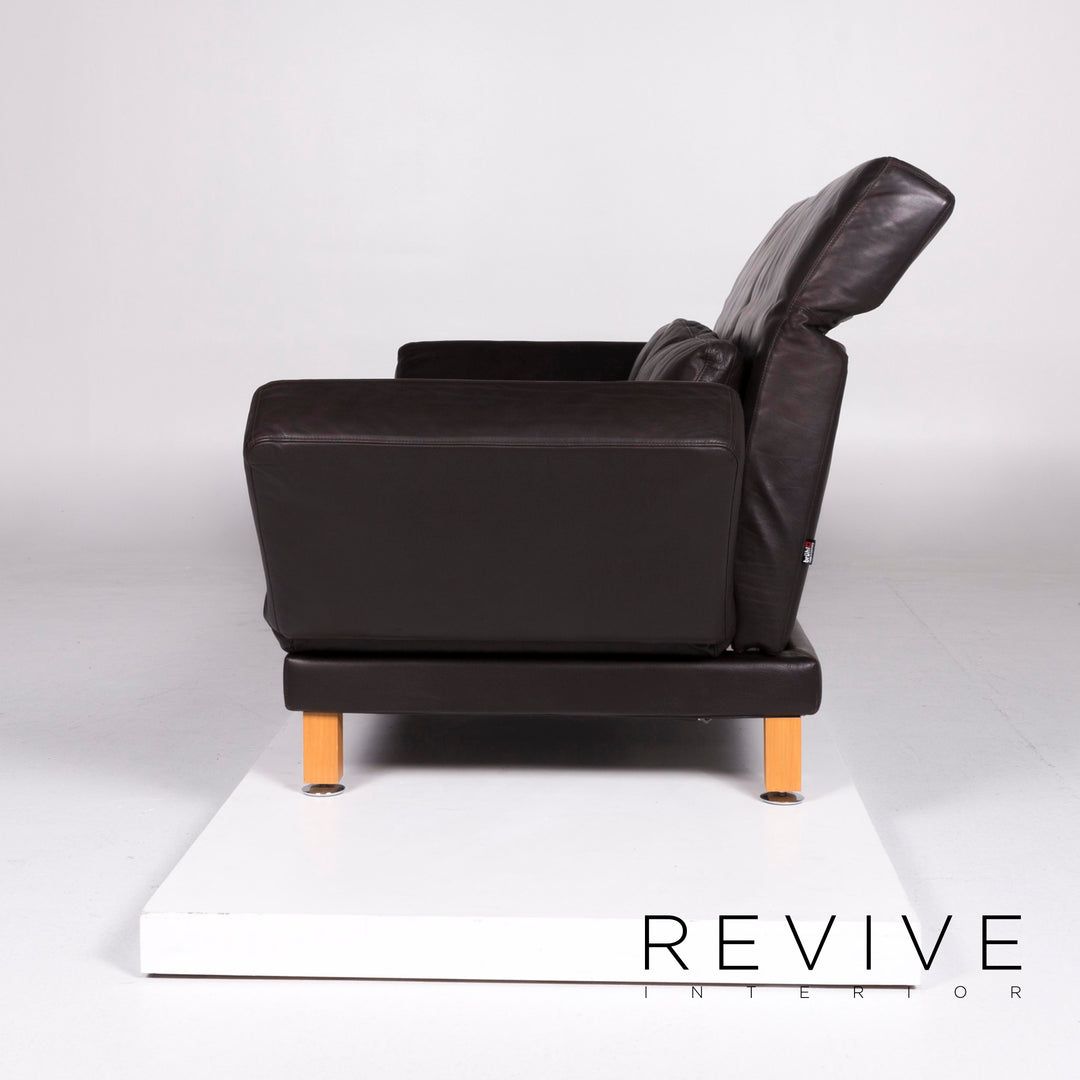 Brühl & Sippold Moule designer leather sofa brown two-seater including function #10354