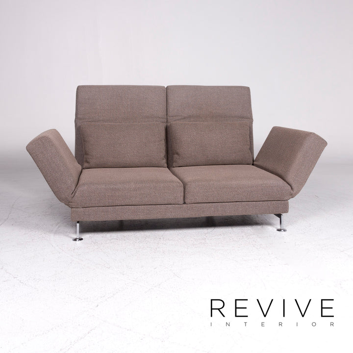 Brühl & Sippold Moule Designer Stoff Sofa Beige Zweisitzer Schlafcouch #9360
