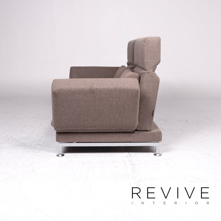 Brühl & Sippold Moule Designer Stoff Sofa Beige Zweisitzer Schlafcouch #9360