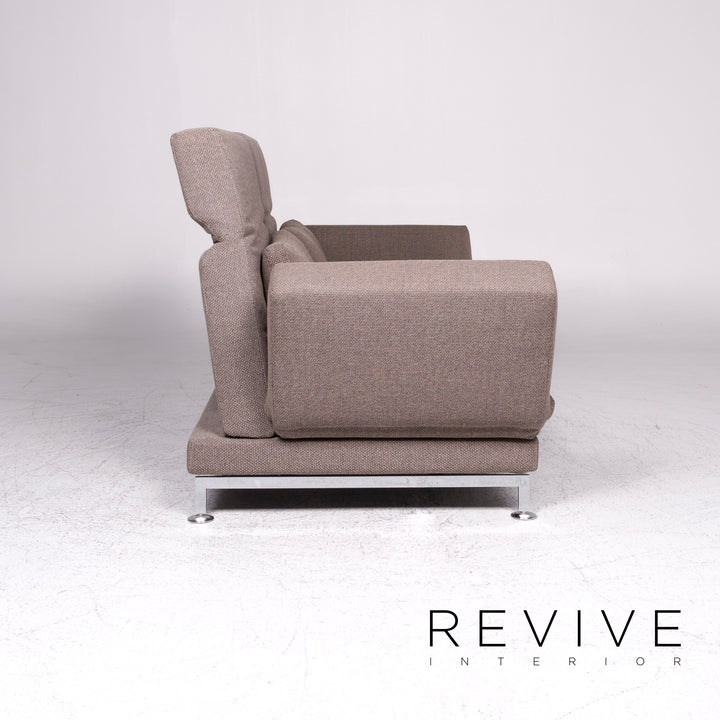 Brühl & Sippold Moule Designer Stoff Sofa Beige Zweisitzer Schlafcouch #9360