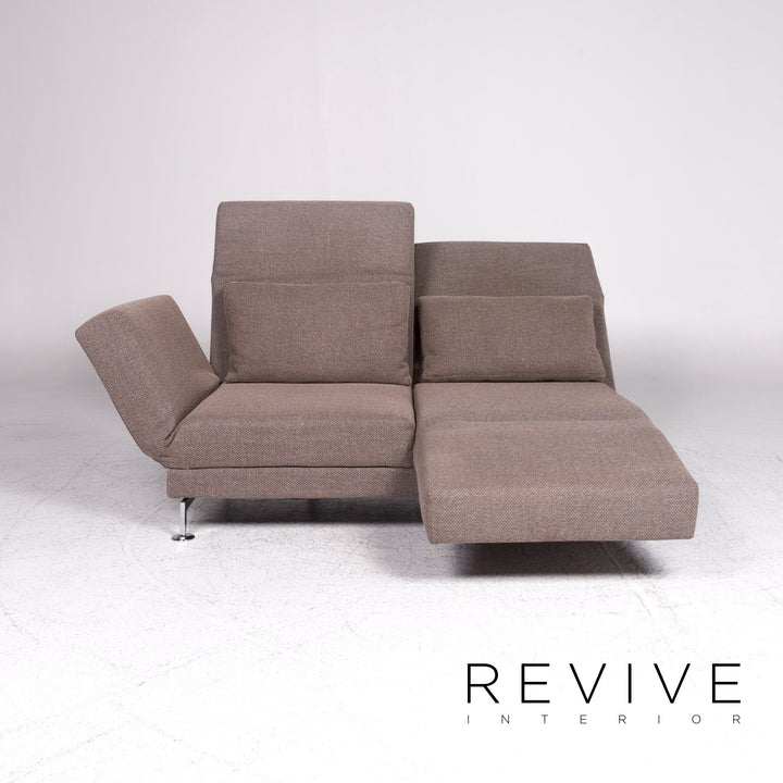 Brühl & Sippold Moule Designer Stoff Sofa Beige Zweisitzer Schlafcouch #9360