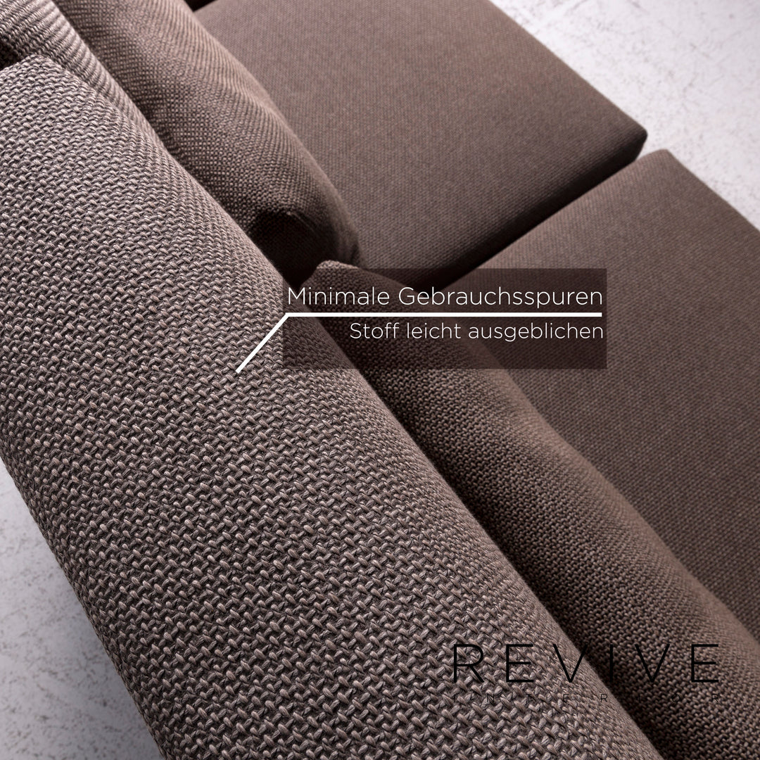 Brühl & Sippold Moule Designer Stoff Sofa Beige Zweisitzer Schlafcouch #9360