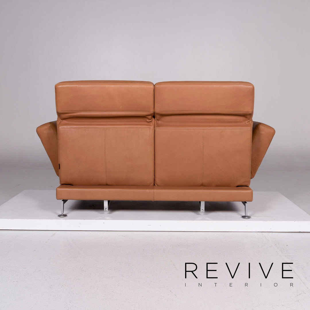 Brühl & Sippold Moule Leder Braun Hellbraun Funktion Relaxfunktion Schlafsofa Schlaffunktion Couch #10975
