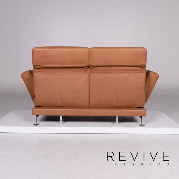 Brühl & Sippold Moule Leder Braun Hellbraun Funktion Relaxfunktion Schlafsofa Schlaffunktion Couch #10975