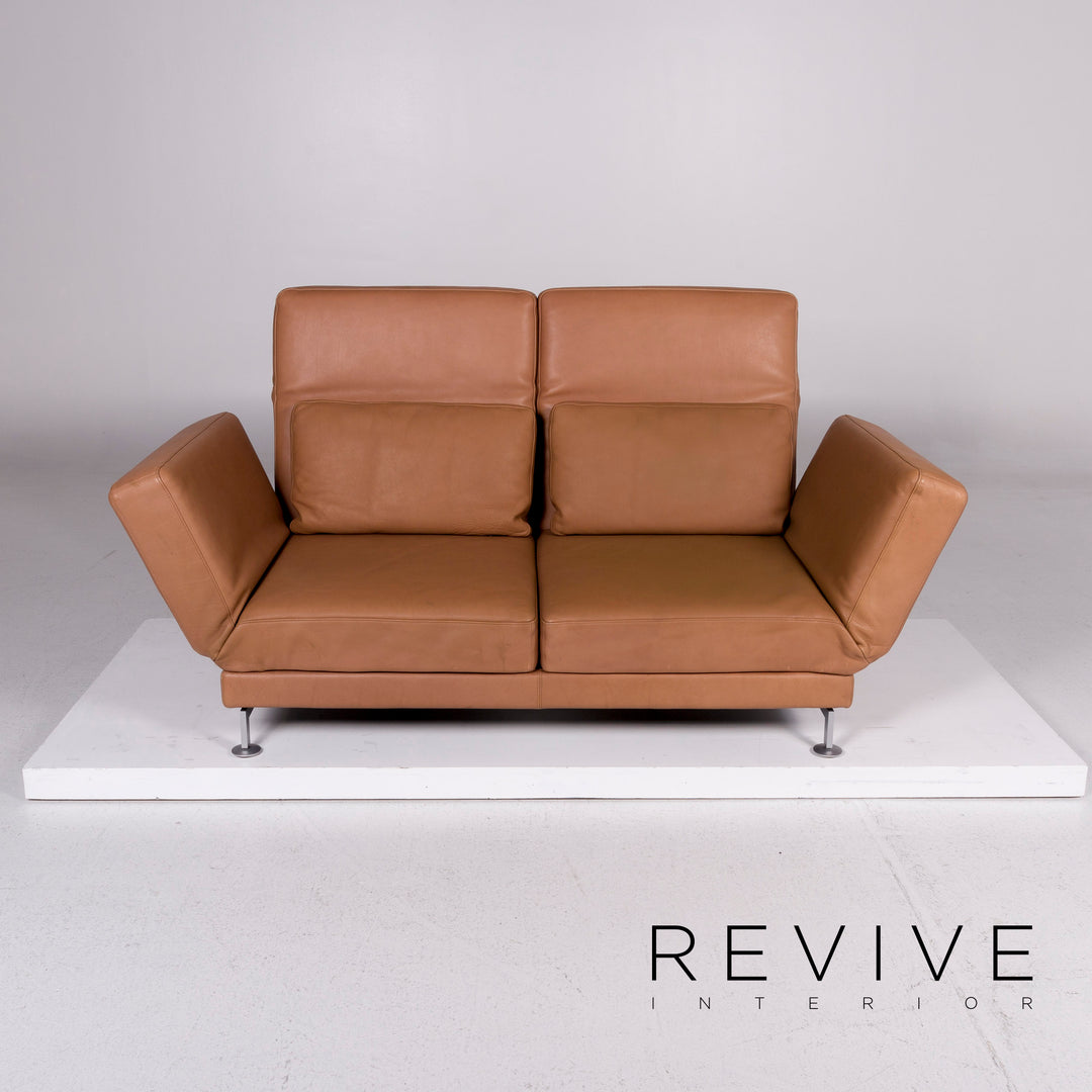 Brühl & Sippold Moule Leder Braun Hellbraun Funktion Relaxfunktion Schlafsofa Schlaffunktion Couch #10975