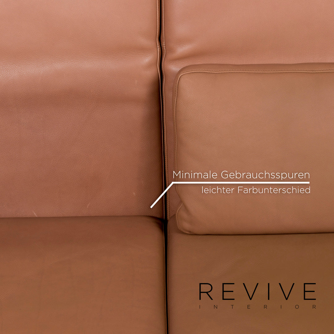 Brühl & Sippold Moule Leder Braun Hellbraun Funktion Relaxfunktion Schlafsofa Schlaffunktion Couch #10975