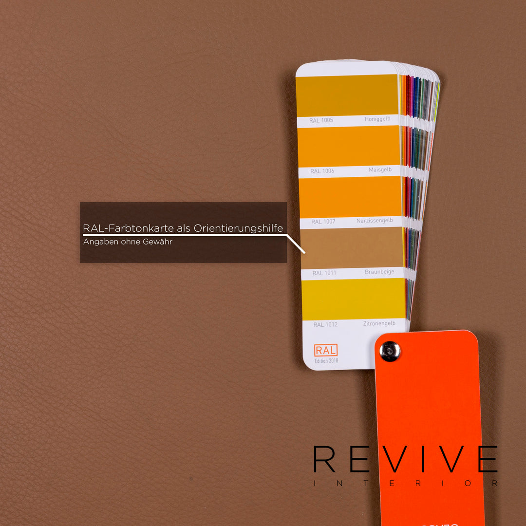 Brühl & Sippold Moule Leder Braun Hellbraun Funktion Relaxfunktion Schlafsofa Schlaffunktion Couch #10975