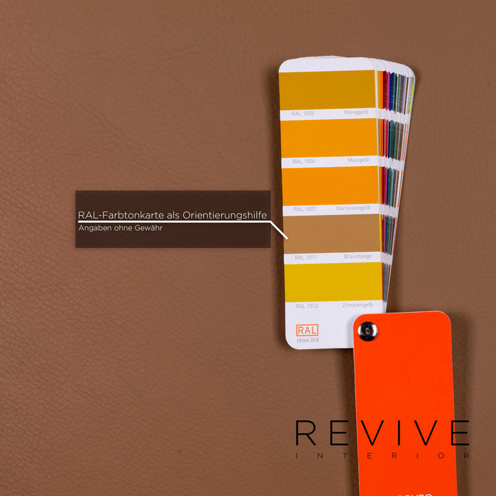 Brühl & Sippold Moule Leder Braun Hellbraun Funktion Relaxfunktion Schlafsofa Schlaffunktion Couch #10975