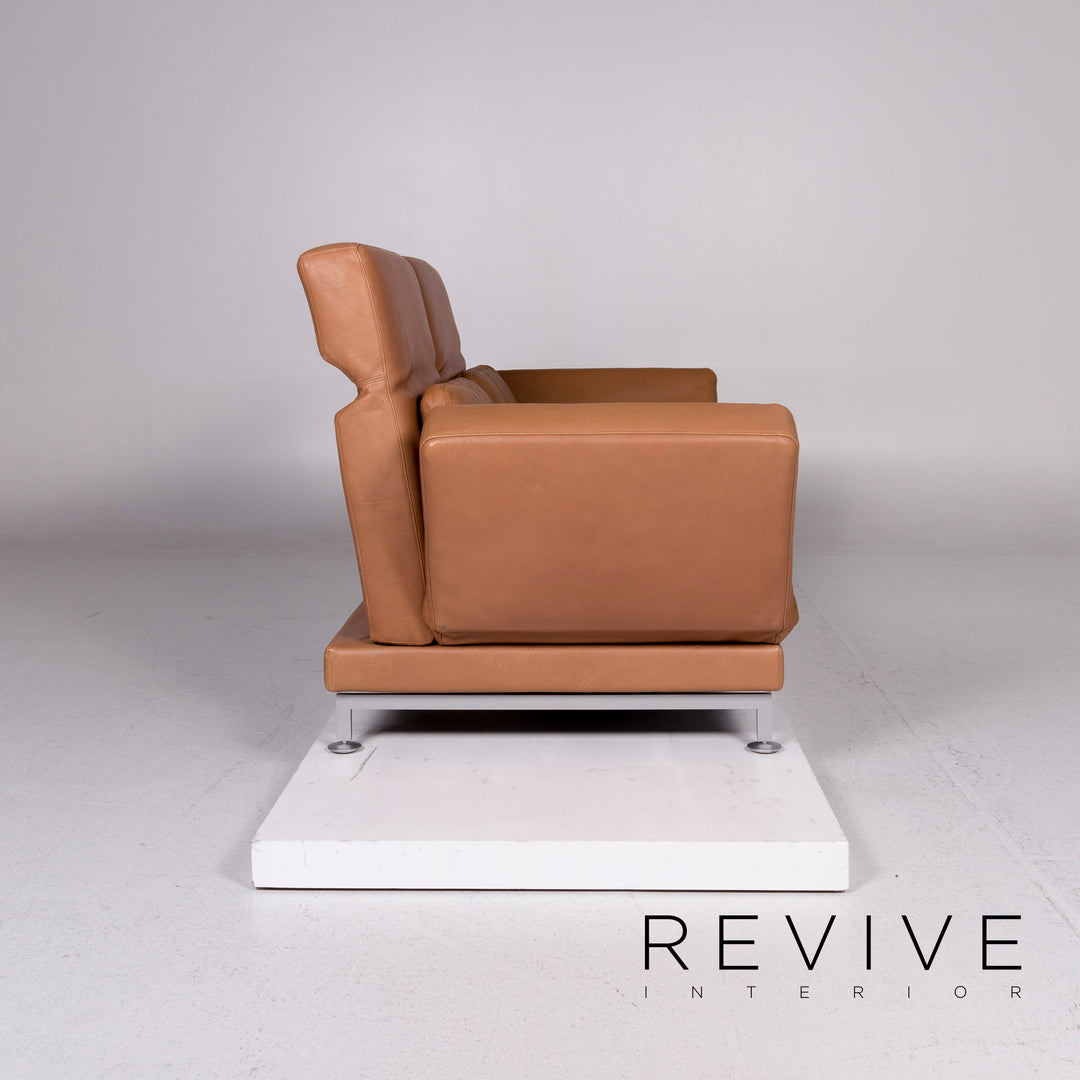 Brühl & Sippold Moule Leder Braun Hellbraun Funktion Relaxfunktion Schlafsofa Schlaffunktion Couch #10975