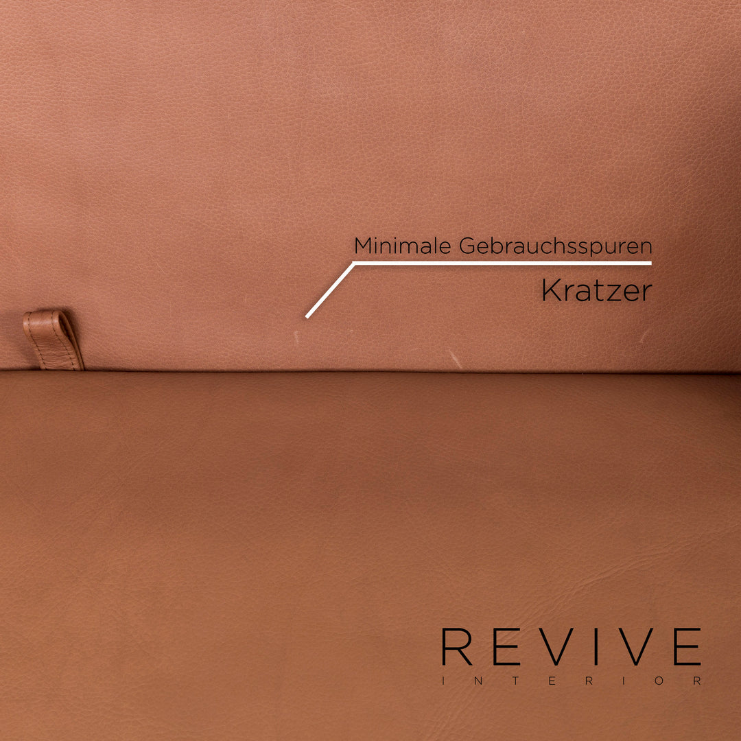 Brühl & Sippold Moule Leder Braun Hellbraun Funktion Relaxfunktion Schlafsofa Schlaffunktion Couch #10975