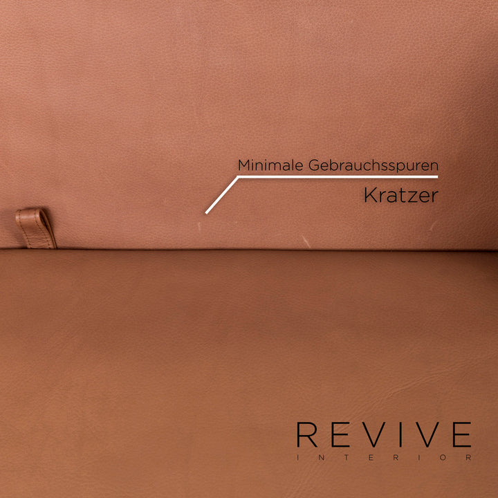 Brühl & Sippold Moule Leder Braun Hellbraun Funktion Relaxfunktion Schlafsofa Schlaffunktion Couch #10975