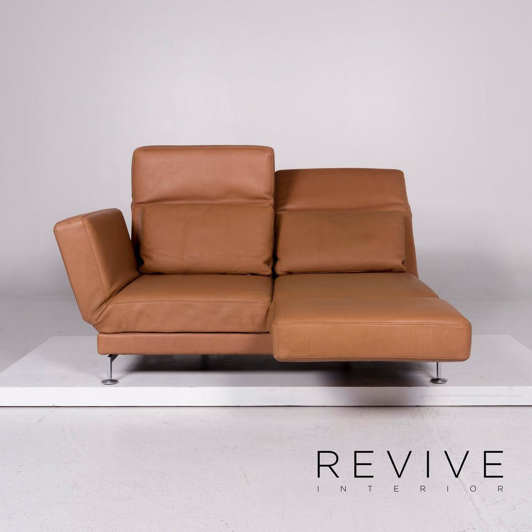 Brühl & Sippold Moule Leder Braun Hellbraun Funktion Relaxfunktion Schlafsofa Schlaffunktion Couch #10975