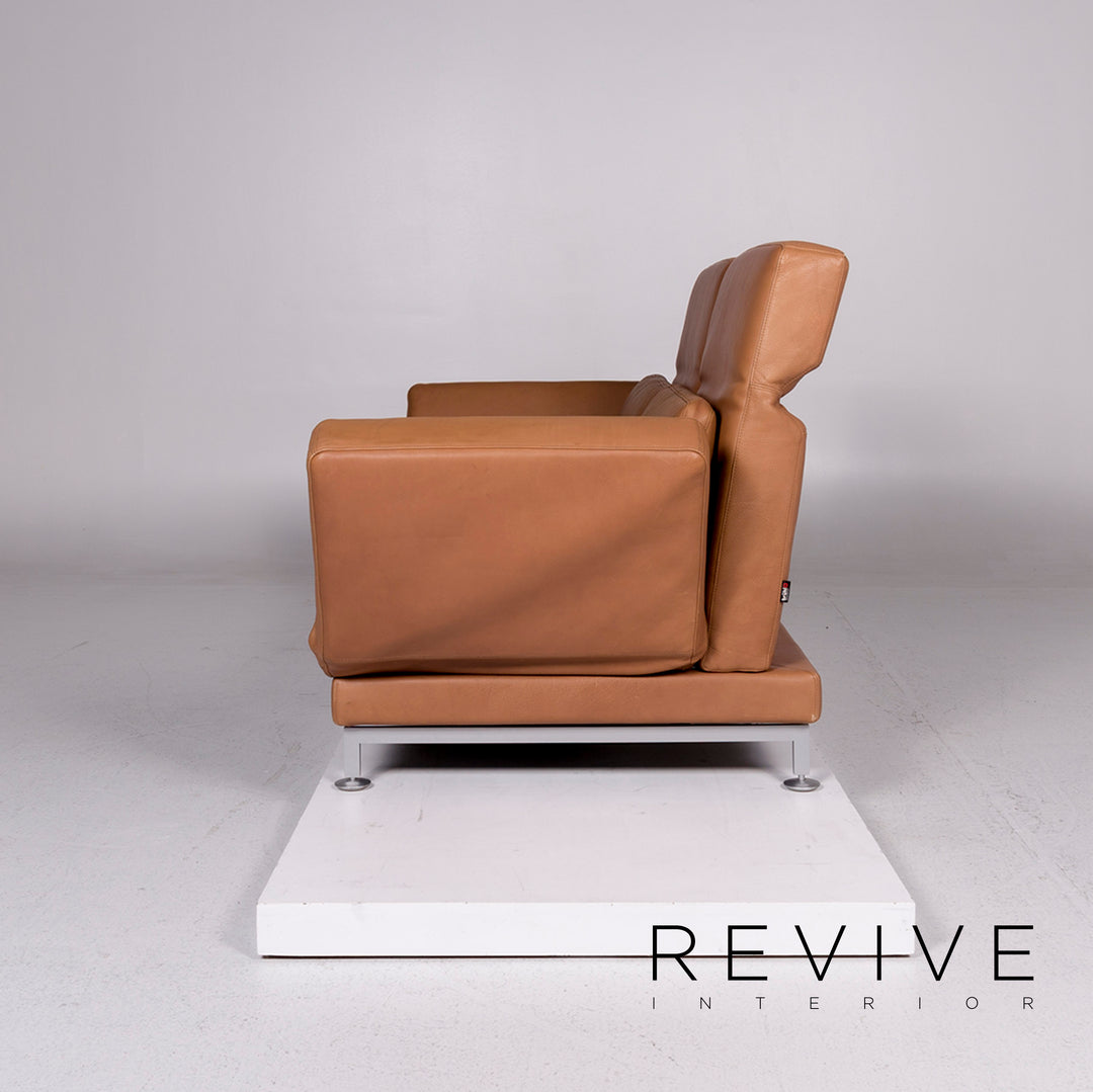 Brühl & Sippold Moule Leder Braun Hellbraun Funktion Relaxfunktion Schlafsofa Schlaffunktion Couch #10975