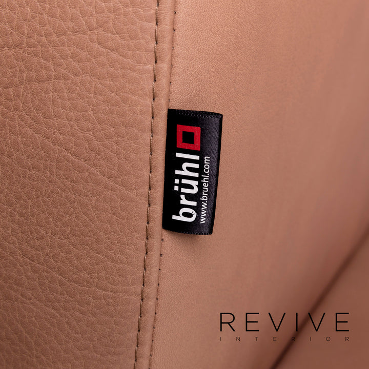 Brühl & Sippold Moule Leder Braun Hellbraun Funktion Relaxfunktion Schlafsofa Schlaffunktion Couch #10975