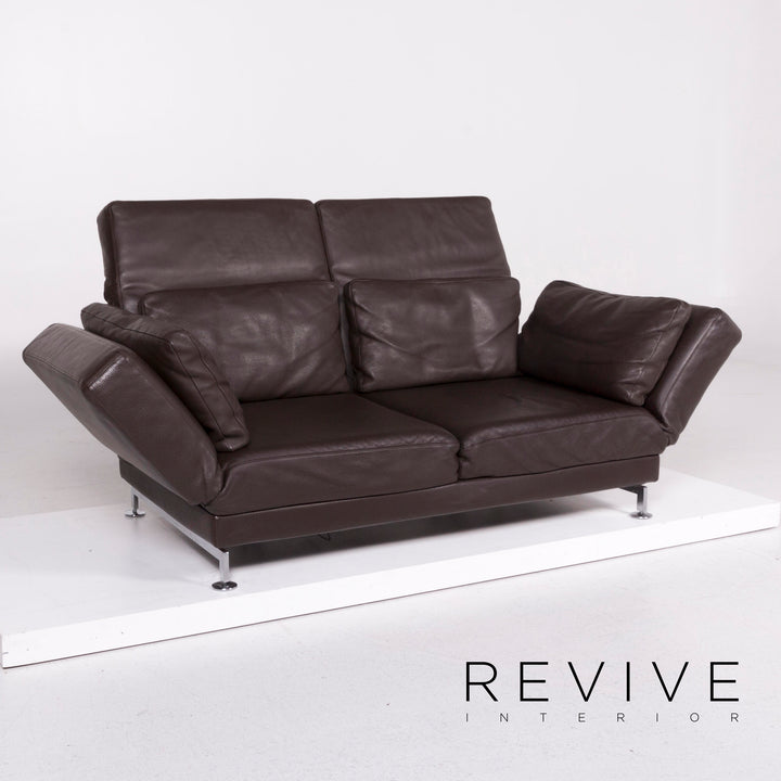 Brühl & Sippold Moule Leder Sofa Braun Zweisitzer #11607