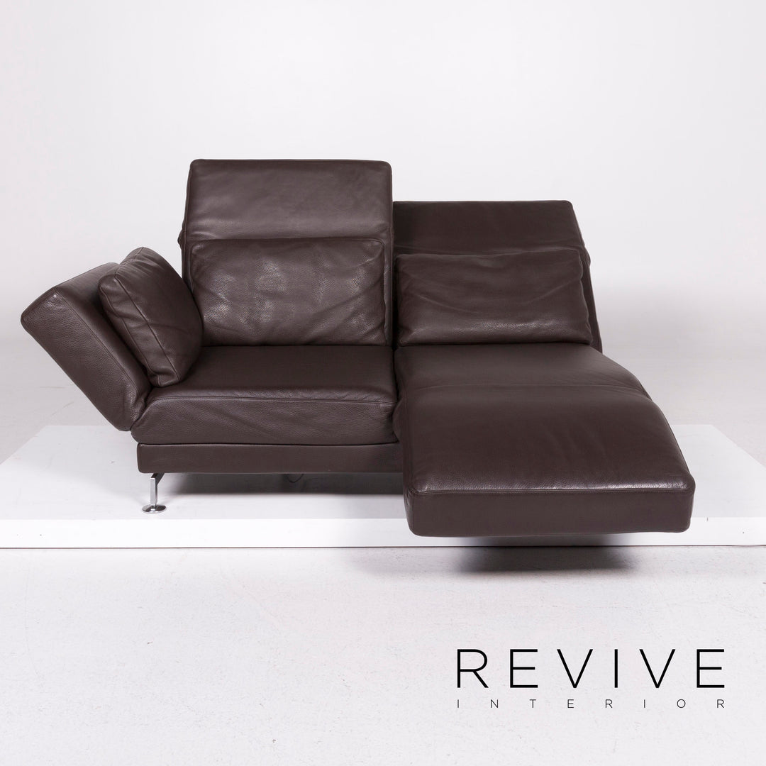 Brühl & Sippold Moule Leder Sofa Braun Zweisitzer #11607