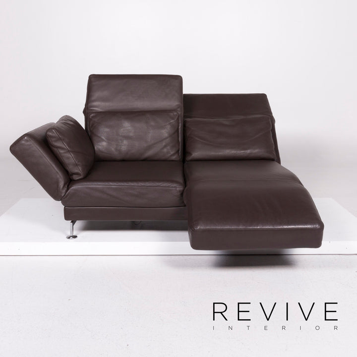 Brühl & Sippold Moule Leder Sofa Braun Zweisitzer #11607