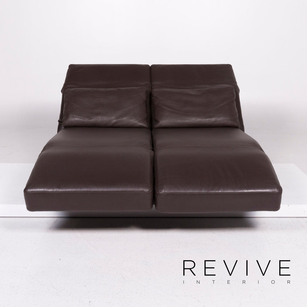 Brühl & Sippold Moule Leder Sofa Braun Zweisitzer #11607