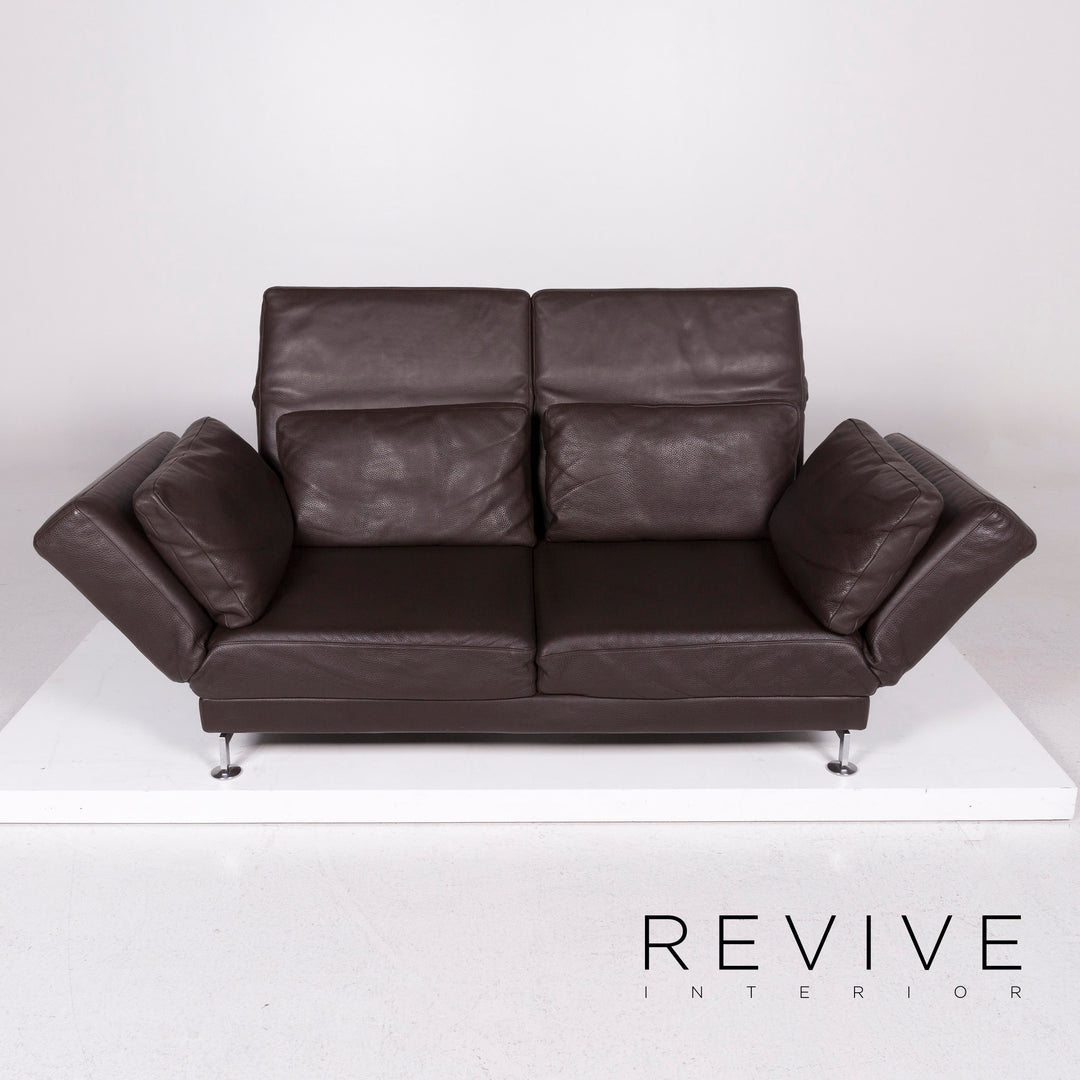 Brühl & Sippold Moule Leder Sofa Braun Zweisitzer #11607