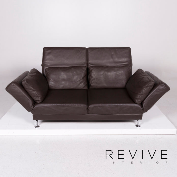 Brühl & Sippold Moule Leder Sofa Braun Zweisitzer #11607