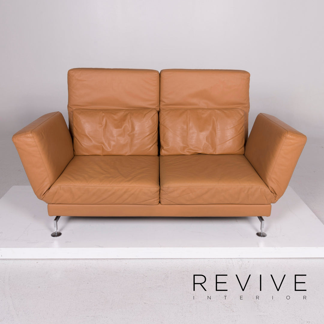 Brühl & Sippold Moule leather sofa brown two-seater including function #11544