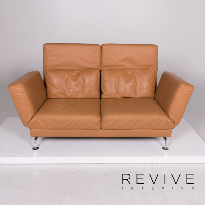Brühl & Sippold Moule leather sofa brown two-seater including function #11544