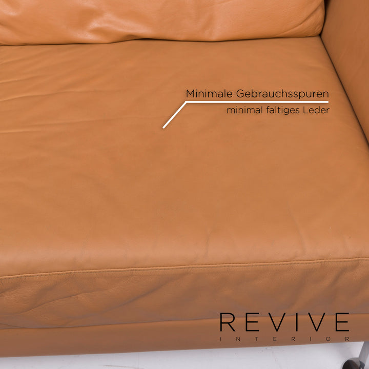 Brühl & Sippold Moule leather sofa brown two-seater including function #11544