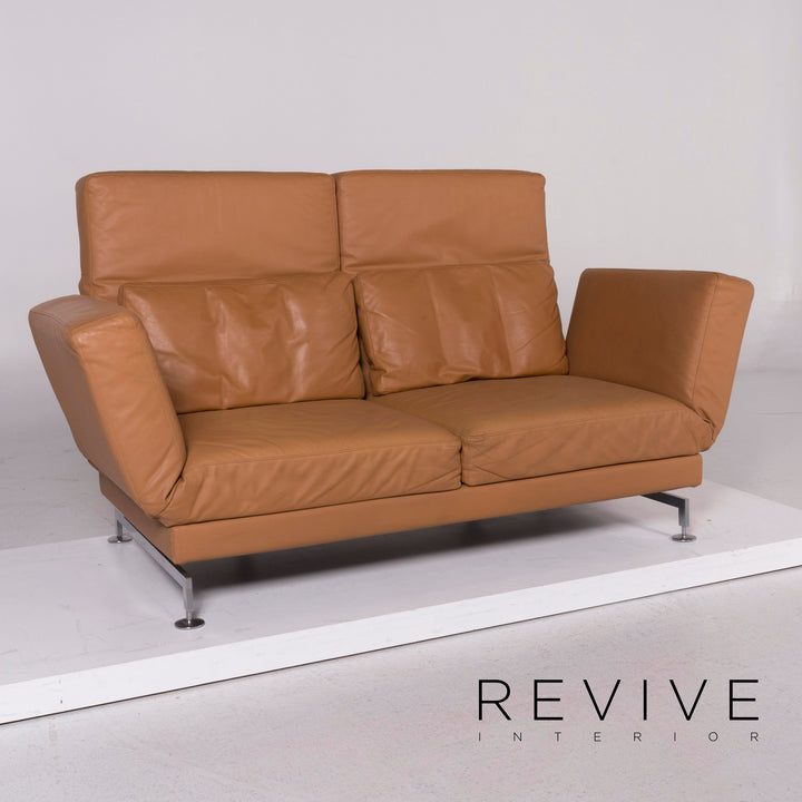 Brühl & Sippold Moule leather sofa brown two-seater including function #11544