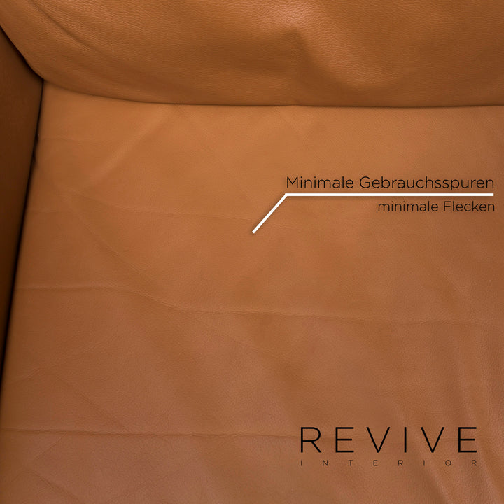 Brühl & Sippold Moule leather sofa brown two-seater including function #11544