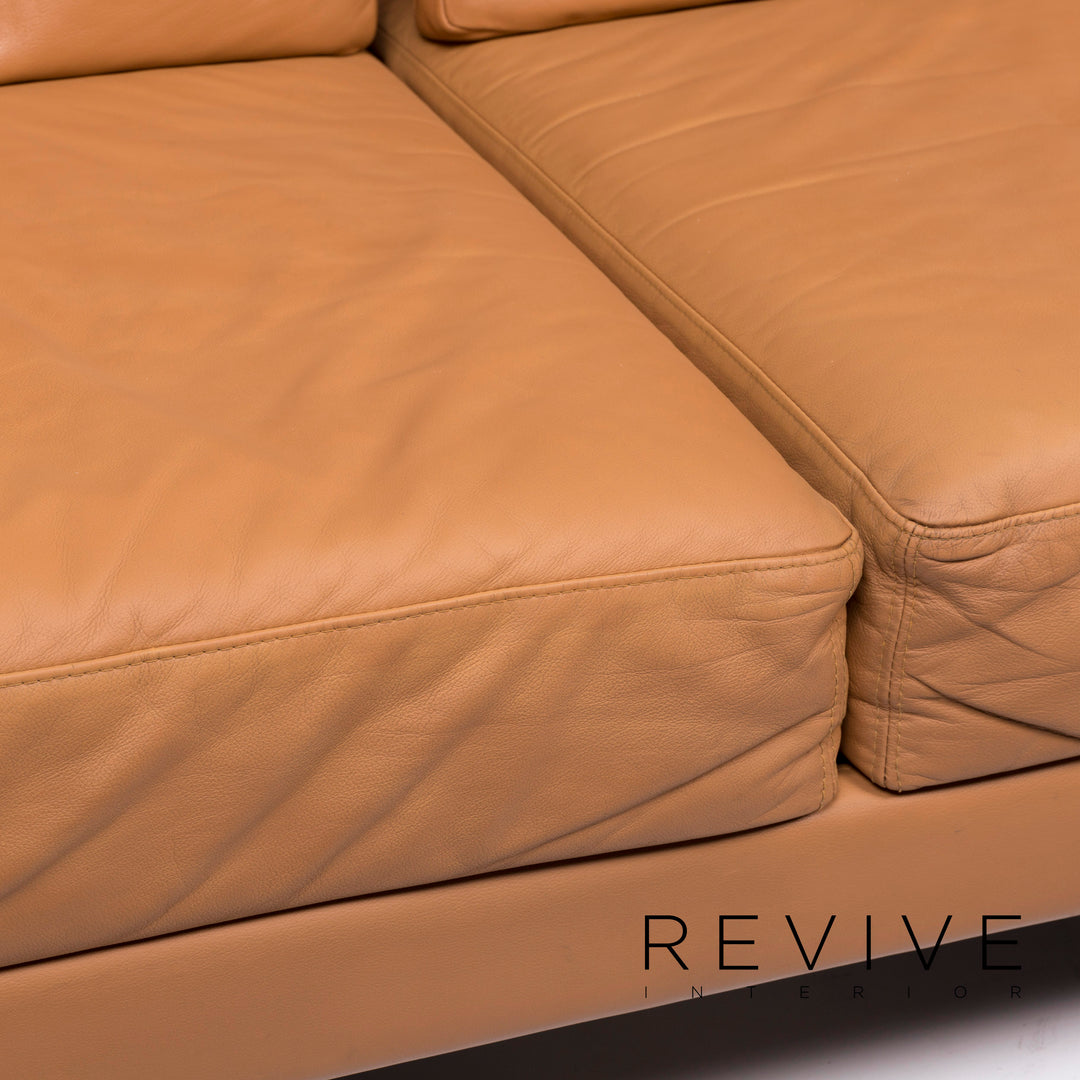 Brühl & Sippold Moule leather sofa brown two-seater including function #11544