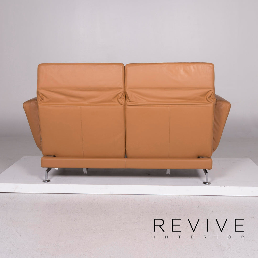 Brühl & Sippold Moule leather sofa brown two-seater including function #11544