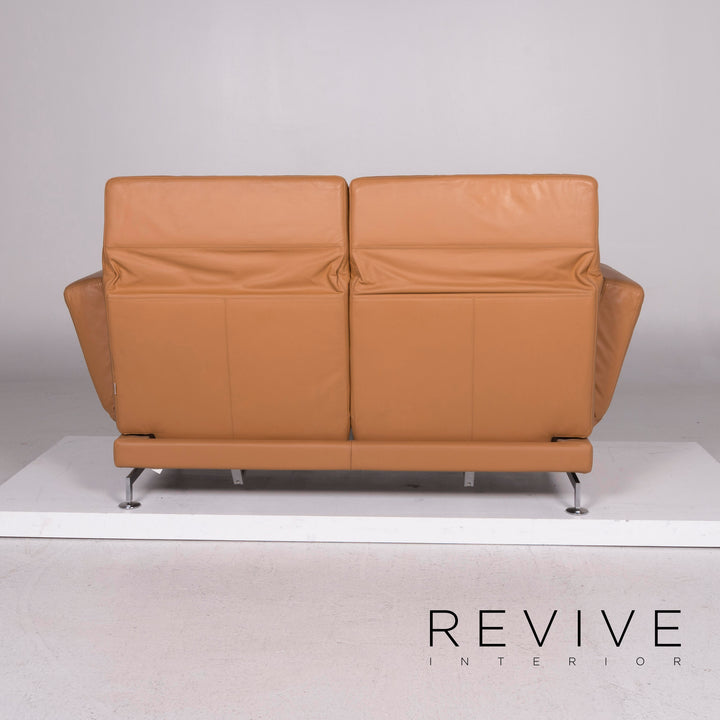Brühl & Sippold Moule leather sofa brown two-seater including function #11544