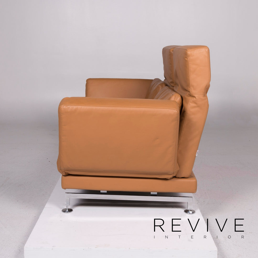 Brühl & Sippold Moule leather sofa brown two-seater including function #11544