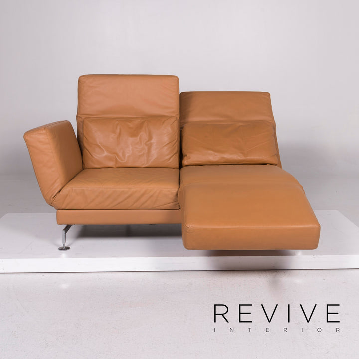 Brühl & Sippold Moule leather sofa brown two-seater including function #11544